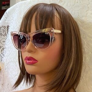 Quay Australia Oversized Cat Eye, Steal A Kiss III Pink Sunglasses